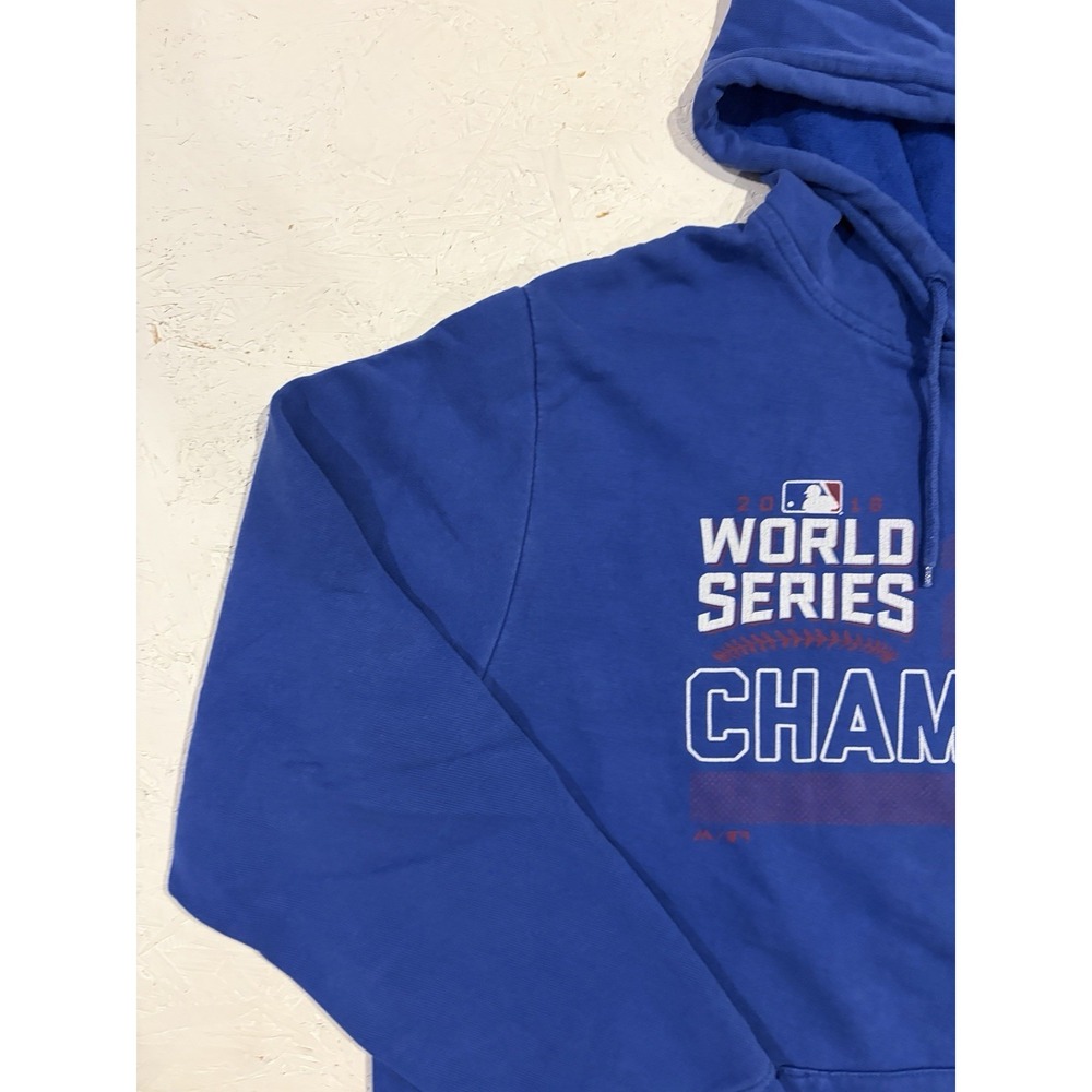 Majestic Chicago Cubs 2016‎ World Series Champions Blue Hoodie Size XL MLB - Picture 4 of 10